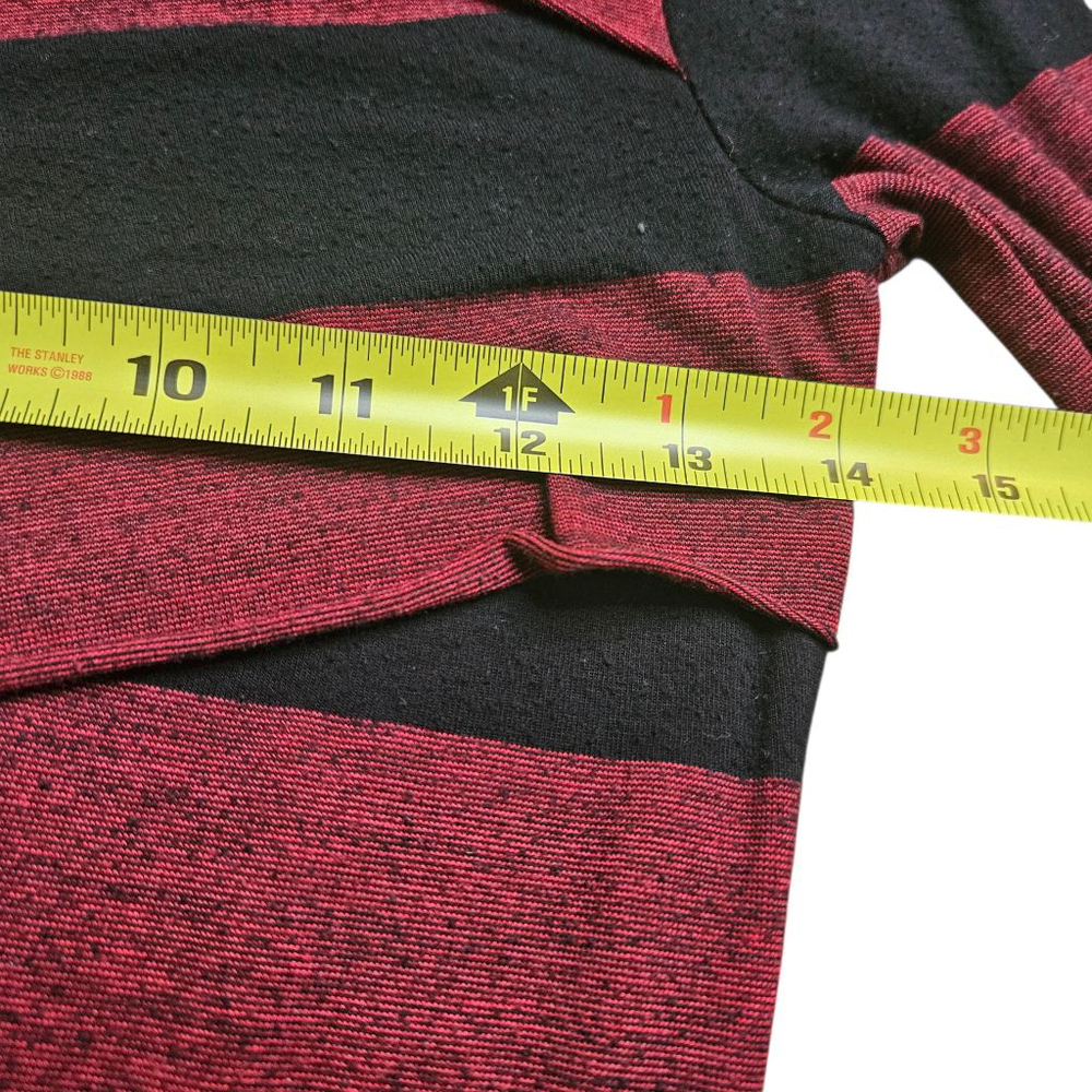 Venus Small Red Black Stripe Layered Long Sleeve Top - Picture 5 of 7